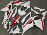 Pearl White, Red and Black Fairing Kit for a 2008, 2009, 2010, 2011, 2012, 2013, 2014, 2015 & 2016 Yamaha YZF-R6 motorcycle