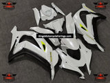 Pearl White, Black and Neon Yellow Fairing Kit for a 2016, 2017, 2018, 2019 & 2020 Kawasaki Ninja ZX-10R motorcycle