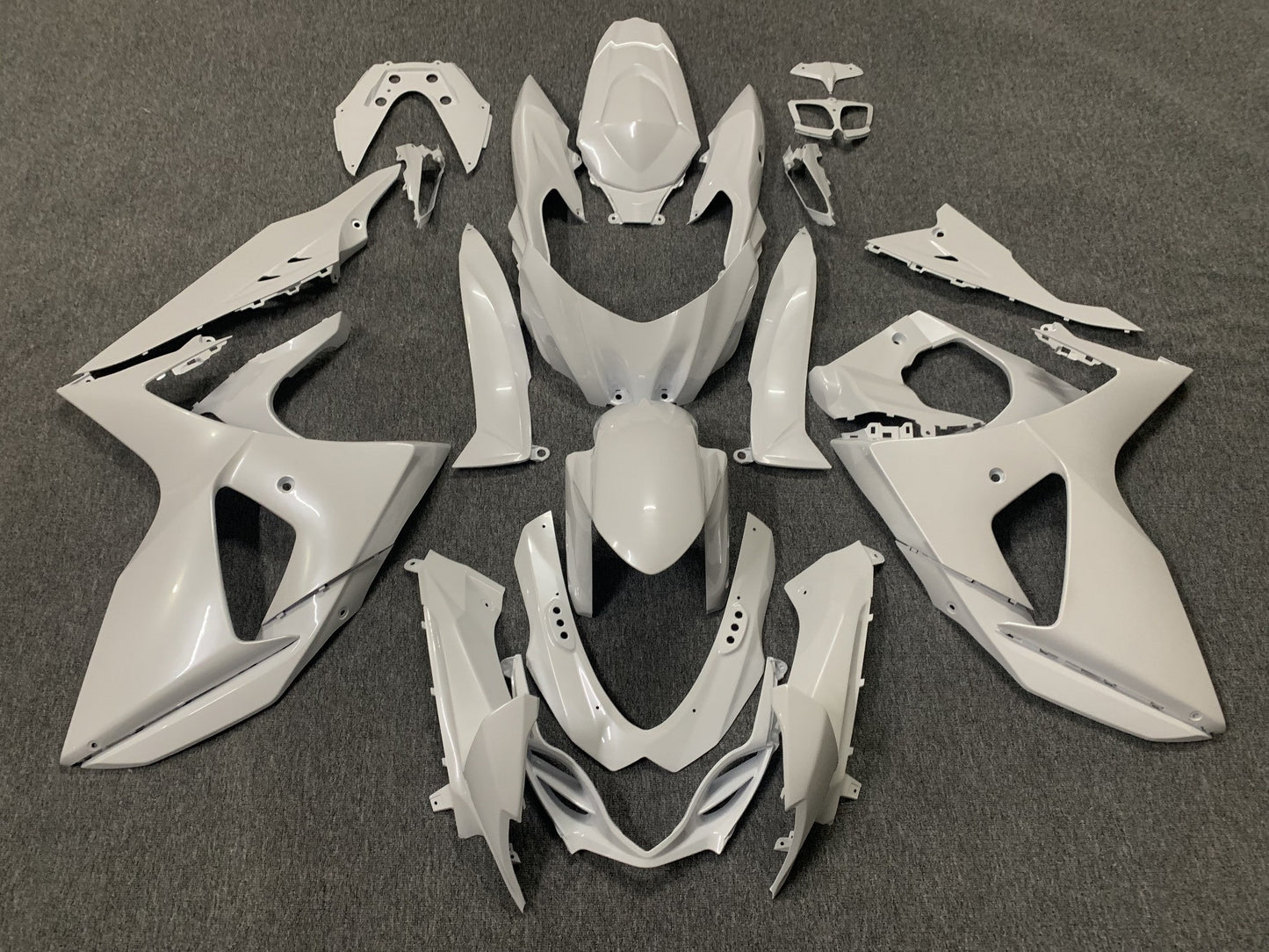 Pearl White Fairing Kit for a 2009, 2010, 2011, 2012, 2013, 2014, 2015 & 2016 Suzuki GSX-R1000 motorcycle