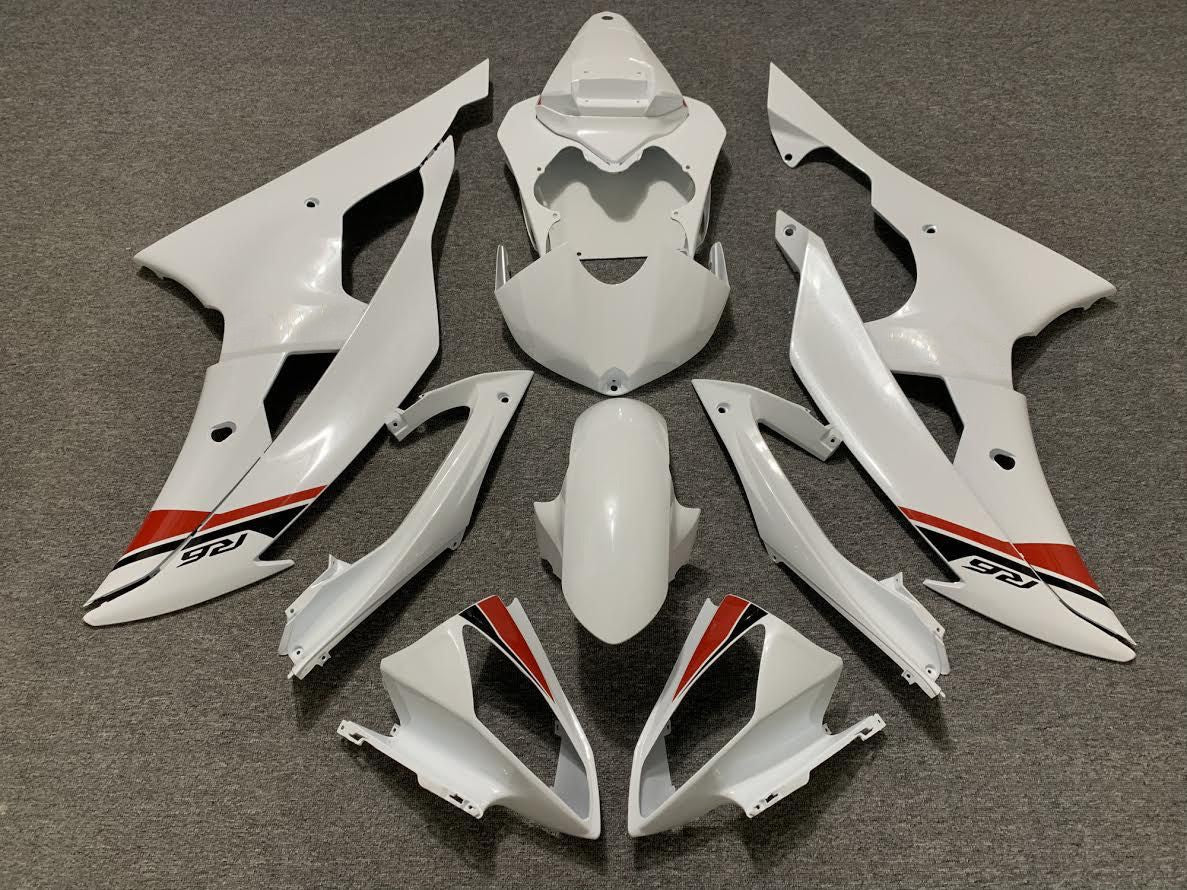 Yamaha YZF-R6 (2008-2016) Pearl White, Black & Red Fairings