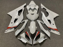 Pearl White, Black and Red Fairing Kit for a 2008, 2009, 2010, 2011, 2012, 2013, 2014, 2015 & 2016 Yamaha YZF-R6 motorcycle