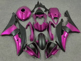 Pink and Matte Black Fairing Kit for a 2008, 2009, 2010, 2011, 2012, 2013, 2014, 2015 & 2016 Yamaha YZF-R6 motorcycle