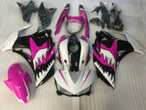 White, Pink and Black Shark Teeth Fairing Kit for a Yamaha YZF-R3 2015, 2016, 2017 & 2018 motorcycle
