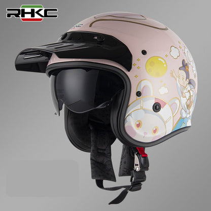 mt butterfly ladies womens full face motorcycle helmet pink purple Pink Anime Cartoon RHKC Open Face Motorcycle Helmet