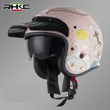 Pink Anime Cartoon RHKC Open Face Motorcycle Helmet at KingsMotorcycleFairings.com
