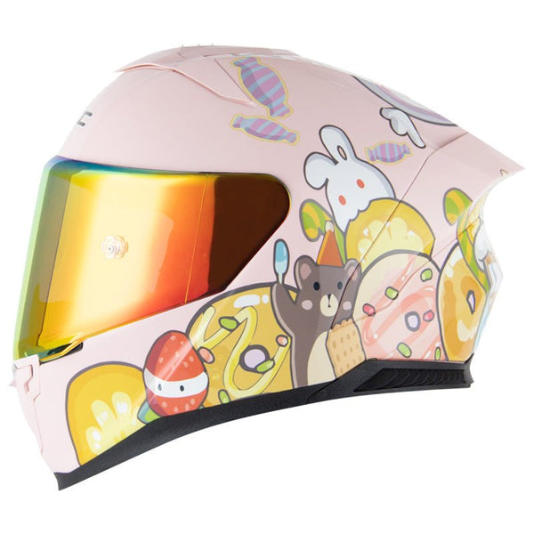 Pink Cartoon Candy & Animals Motorcycle Helmet at KingsMotorcycleFairings.com