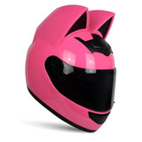 The Pink HNJ Full-Face Motorcycle Helmet with Cat Ears is brought to you by KingsMotorcycleFairings.com