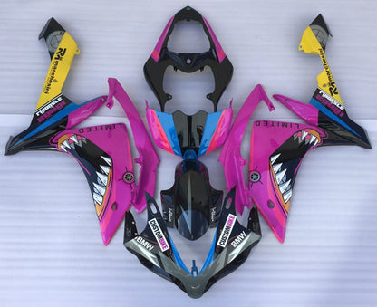 Black and Pink Shark Teeth Fairing Kit for a 2007 & 2008 Yamaha YZF-R1 motorcycle