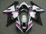 White, Black and Pink Fairing Kit for a 2005 & 2006 Kawasaki ZX-6R 636 motorcycle