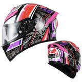 Pink, Black, Silver, White & Purple Ryzen Motorcycle Helmet at KingsMotorcycleFairings.com