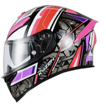 Pink, Black, Silver, White & Purple Ryzen Motorcycle Helmet at KingsMotorcycleFairings.com