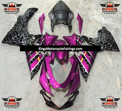 Suzuki GSXR750 (2011-2021) Pink, Black & Silver Spider Web Fairings