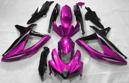 Pink, Black and Silver Fairing Kit for a 2008, 2009, & 2010 Suzuki GSX-R600 motorcycle