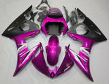 Pink, Matte Black, White and Silver Fairing Kit for a 2003 & 2004 Yamaha YZF-R6 motorcycle