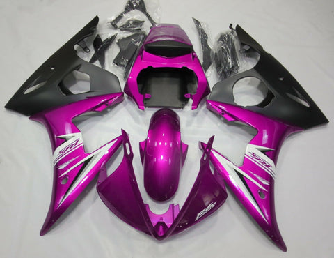 Pink, Matte Black, White and Silver Fairing Kit for a 2005 Yamaha YZF-R6 motorcycle