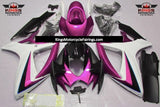 Pink, White and Black Fairing Kit for a 2006 & 2007 Suzuki GSX-R600 motorcycle