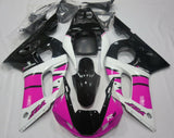 Pink, White and Black Fairing Kit for a 1998, 1999, 2000, 2001 & 2002 Yamaha YZF-R6 motorcycle
