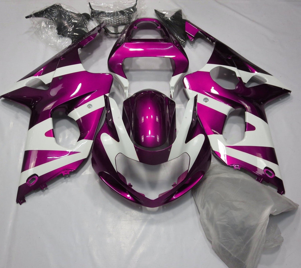 Fairings for Suzuki GSXR1000 (2000-2002) Pink, White at KingsMotorcycleFairings.com