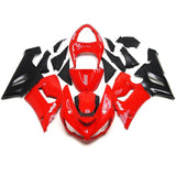 Red and Matte Black Fairing Kit for a 2005 & 2006 Kawasaki ZX-6R 636 motorcycle