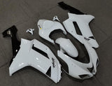 White and Black Fairing Kit for a 2007 & 2008 Kawasaki Ninja ZX-6R 636 motorcycle