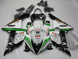 White, Black and Green Playboy Fairing Kit for a 2005 & 2006 Kawasaki ZX-6R 636 motorcycle