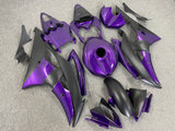 Matte Black and Purple Fairing Kit for a 2008, 2009, 2010, 2011, 2012, 2013, 2014, 2015 & 2016 Yamaha YZF-R6 motorcycle