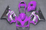 Purple and Matte Silver Fairing Kit for a 2001, 2002, 2003 Honda CBR600F4i motorcycle