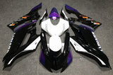 Black, White and Purple Fairing Kit for a 2017, 2018, 2019 & 2020 Yamaha YZF-R6 motorcycle