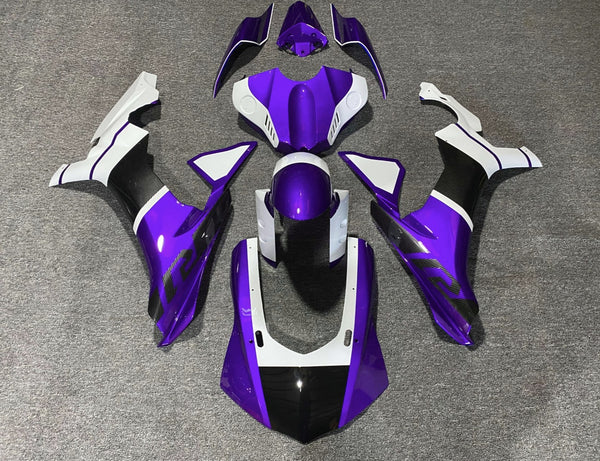 Yamaha YZF-R1 (2015-2019) Purple, White & Faux Carbon Fiber Fairings