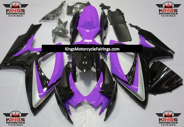 Purple, Black and Gray Fairing Kit for a 2006 & 2007 Suzuki GSX-R750 motorcycle