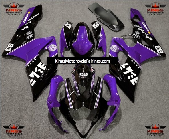 Suzuki GSXR1000 Fairings (2005-2006) Purple, Black, White 93