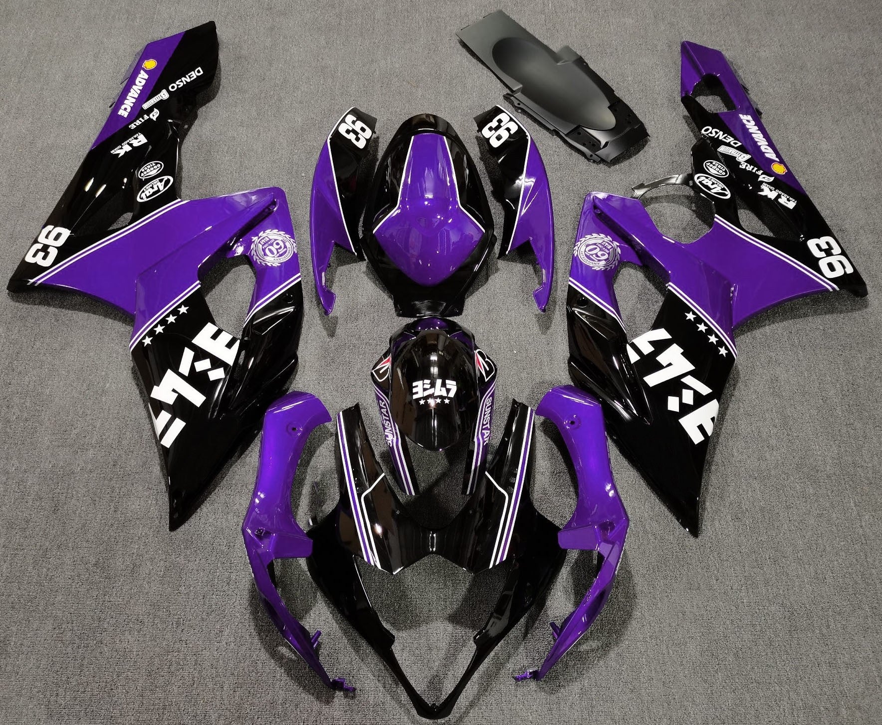 Suzuki GSXR1000 Fairings (2005-2006) Purple, Black, White 93