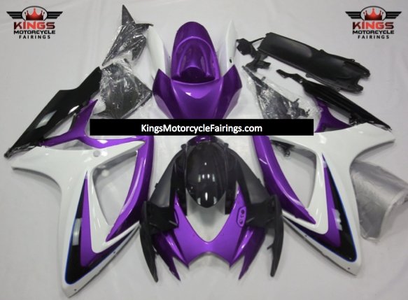 Suzuki GSXR600 (2006-2007) Purple, White & Black Fairings