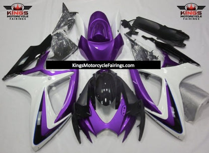 Suzuki GSXR600 (2006-2007) Purple, White & Black Fairings