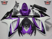 Purple, White and Black Fairing Kit for a 2006 & 2007 Suzuki GSX-R600 motorcycle