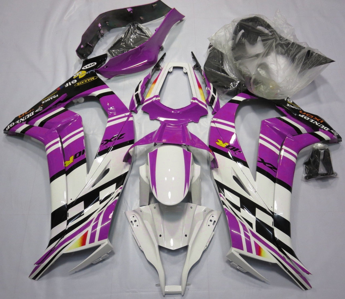 Purple, White and Black Fairing Kit for a 2011, 2012, 2013, 2014 & 2015 Kawasaki Ninja ZX-10R motorcycle