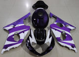 Purple, White and Dark Purple Fairing Kit for a 2000, 2001 & 2002 Suzuki GSX-R1000 motorcycle
