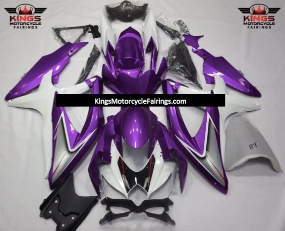 Suzuki GSXR750 (2008-2010) Purple, White & Silver Fairings