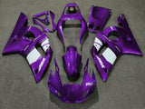Purple, White and Silver Fairing Kit for a 1998, 1999, 2000, 2001 & 2002 Yamaha YZF-R6 motorcycle