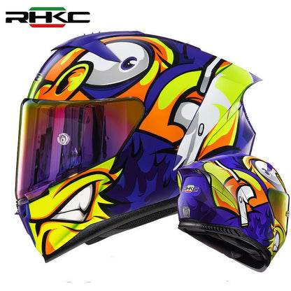 Purple, Yellow & Orange Animal Motorcycle Helmet at KingsMotorcycleFairings.com
