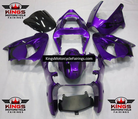Fairing kit for a Kawasaki ZX6R 636 (2000-2002) Purple & Black Tribal