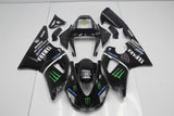 Black, White, Blue and Green Fairing Kit for a 1998 & 1999 Yamaha YZF-R1 motorcycle.