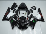 Black and White Monster Energy Fairing Kit for a 2000 & 2001 Yamaha YZF-R1 motorcycle