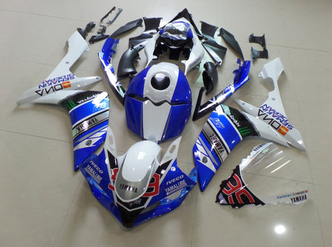 Blue, White, Silver and Black Yamalube Fairing Kit for a 2007 & 2008 Yamaha YZF-R1 motorcycle