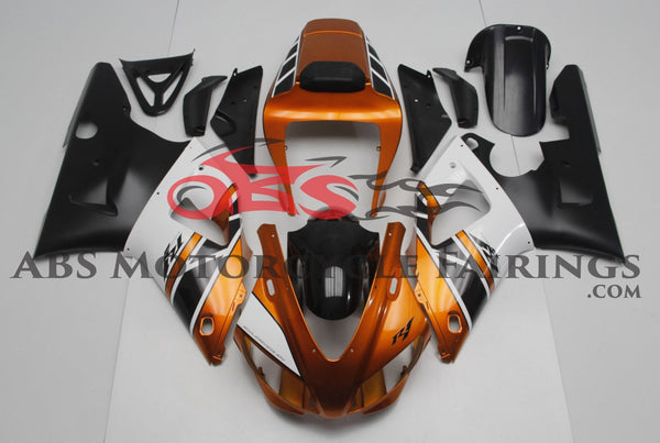 Bronze, Black & White Fairing Kit for a 1998 & 1999 Yamaha YZF-R1 motorcycle