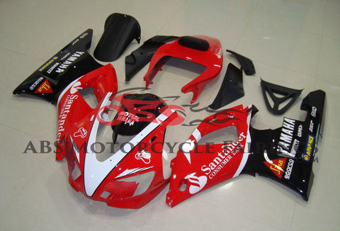 Red, Black and White Santander Fairing Kit for a 1998 & 1999 Yamaha YZF-R1 motorcycle