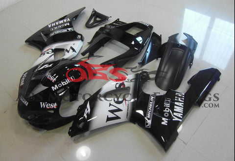 Black and White West Fairing Kit for a 1998 & 1999 Yamaha YZF-R1 motorcycle