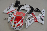 White and Red Abarth Fairing Kit for a 1998 & 1999 Yamaha YZF-R1 motorcycle