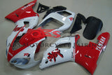 White and Red Exup DeltaBox Fairing Kit for a 1998 & 1999 Yamaha YZF-R1 motorcycle