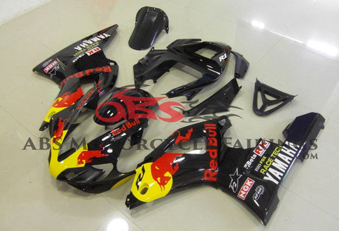 Black Red Bull Fairing Kit for a 2000 & 2001 Yamaha YZF-R1 motorcycle